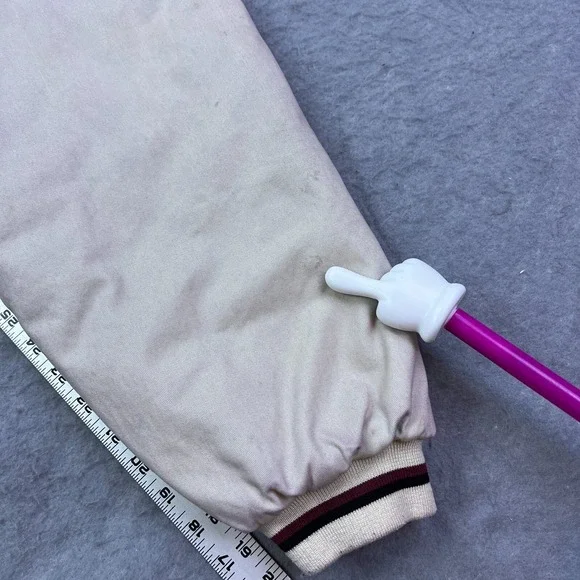 VTG Mickey Mouse True Varsity Jacket XL‎ Black/Tan Disney Bomber 90s Hooded READ - Picture 10 of 16